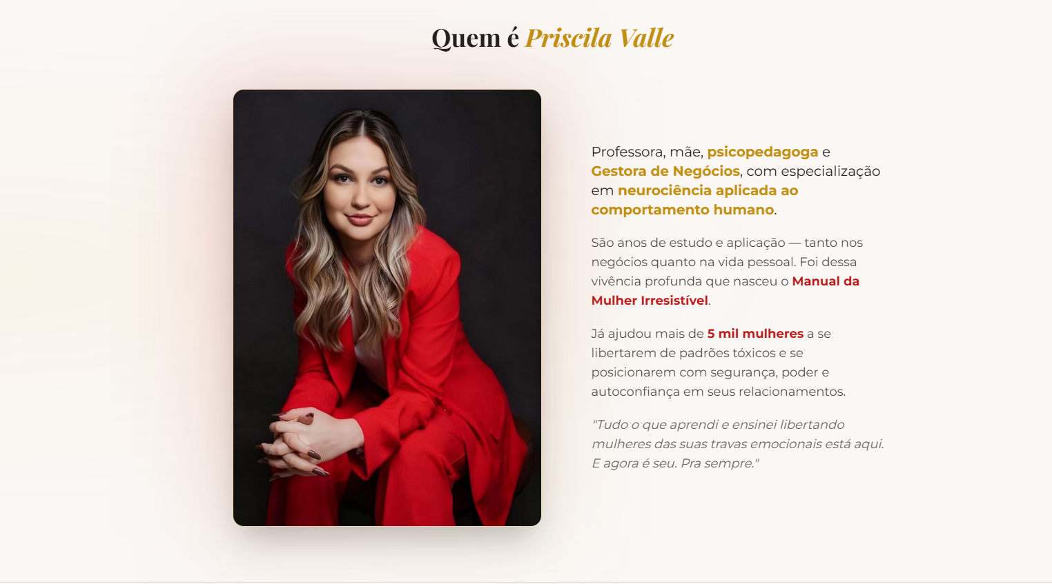 Funil de vendas do case Manual da Mulher Irresistível